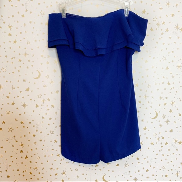 Royal Blue Strapless Romper - Picture 1 of 8